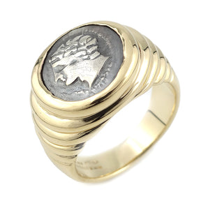 モネーテ アンティークコイン イエローゴールド 750YG アンティークコイン ＃52 リング 指輪 750 BVLGARI coin