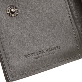 ボッテガヴェネタ BOTTEGA VENETA イントレチャート ウォレット ライトグラファイトグレー レザー 三つ折り財布 ブラック金具