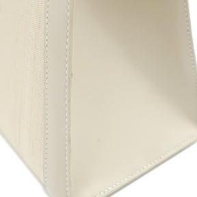 ケリー32 白×ベージュ クリノラン ボックスカーフ 2WAYバッグ ゴールド金具