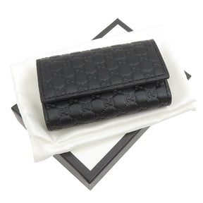 マイクログッチシマ 6連キーケース 150402 ブラック レザー キーケース シルバー金具 黒