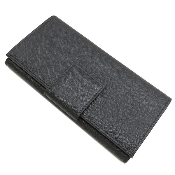 コンチネンタル ウォレット 30416 ブラック グレインカーフレザー 長財布 シルバー金具 新品 未使用 黒 青 ロゴクリップ