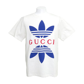 adidas×Gucci コットンジャージー Tシャツ 548334 ホワイト コットン 半袖シャツ