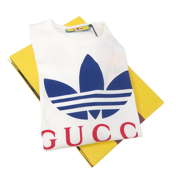 adidas×Gucci コットンジャージー Tシャツ 548334 ホワイト コットン