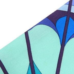 ツイリー ブルー×パープル×グリーン シルク スカーフ 【 ROSE DE COMPAS / 羅針盤のバラ 】