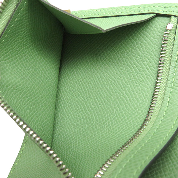 ベアンコンパクト ヴェールクリケット ヴォーエプソン 二つ折り財布 シルバー金具 緑 新品 未使用