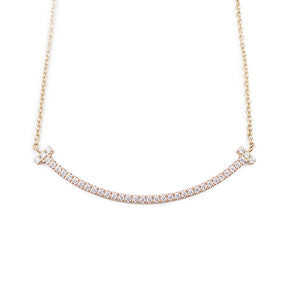 ティファニーT スマイル ペンダント ピンクゴールド ダイヤモンド 750PG ネックレス 750 Tiffany＆Co. smile