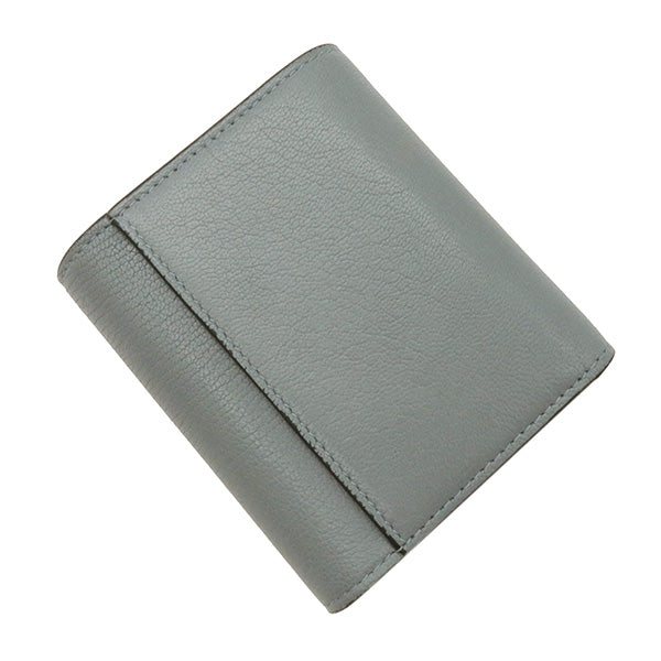 サドル ロータスウォレット S5652CCEH グレー レザー 三つ折り財布 ヴィンテージ金具 コンパクト財布　ミニ財布