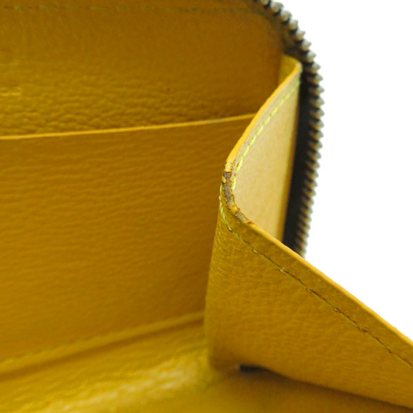 マティニョン ミニ ブラック×ホワイト×ブラウン PVCコーティングキャンバス コインケース 黒 黄色 ラウンドジップ