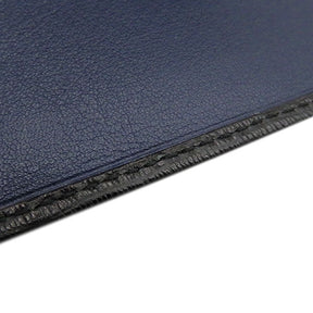 ダブルガンチーニ コンパクト財布  ブラック×ネイビー カーフ 二つ折り財布 シルバー金具 黒 紺