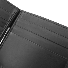 GGシグネチャー ウォレット 170580 ブラック レザー 二つ折り財布 シルバー金具 黒 マネークリップ付き グッチシマ