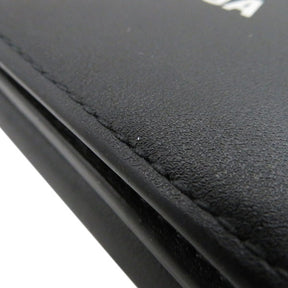 キャッシュ ミニ ウォレット 594312 ブラック レザー 三つ折り財布 マットシルバー金具 黒 コンパクトウォレット
