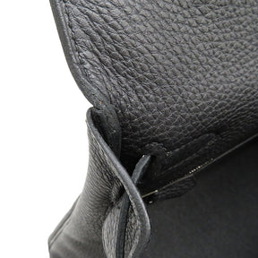 ケリー28 内縫い ブラック トゴ 2WAYバッグ シルバー金具 ショルダー 黒