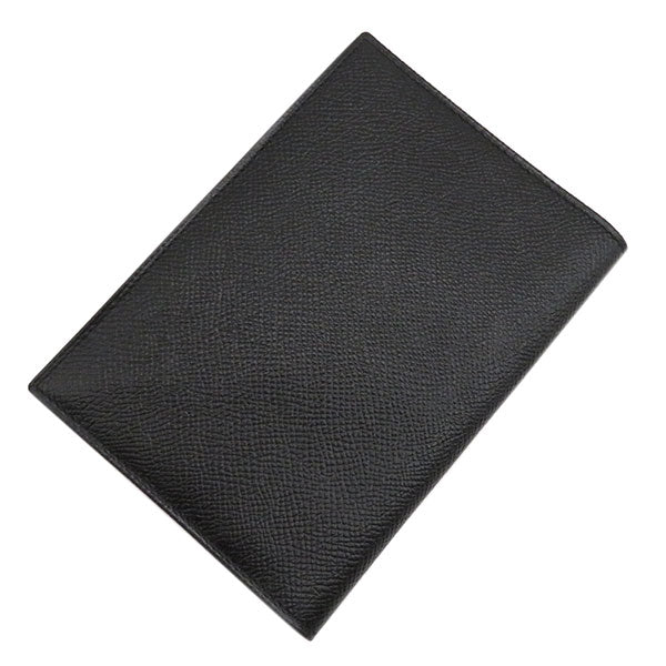 クラシコ 二つ折り ブラック レザー キャンバス パスポートケース 黒 手帳カバー