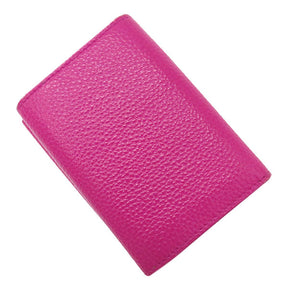 ネオ クラシック ミニ ウォレット 640107 ピンク レザー 三つ折り財布 シルバー金具 ピンクパープル マゼンタ