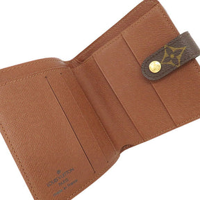 モノグラム コンパクトジップ M61667 モノグラムキャンバス 二つ折り財布 ゴールド金具 茶