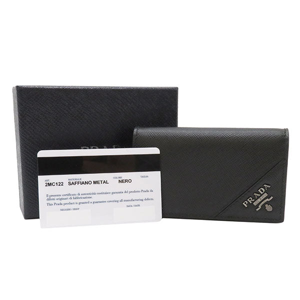 サフィアーノ カードケース 2MC122 ブラック レザー カードケース ガンメタル金具 SAFFIANO METAL 名刺入れ 黒
