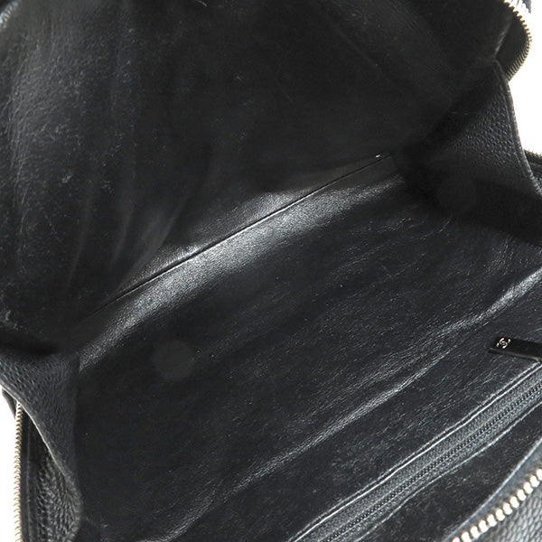マトラッセ ココマーク ブラック キャビアスキン ショルダーバッグ シルバー金具 ワンショルダー 黒