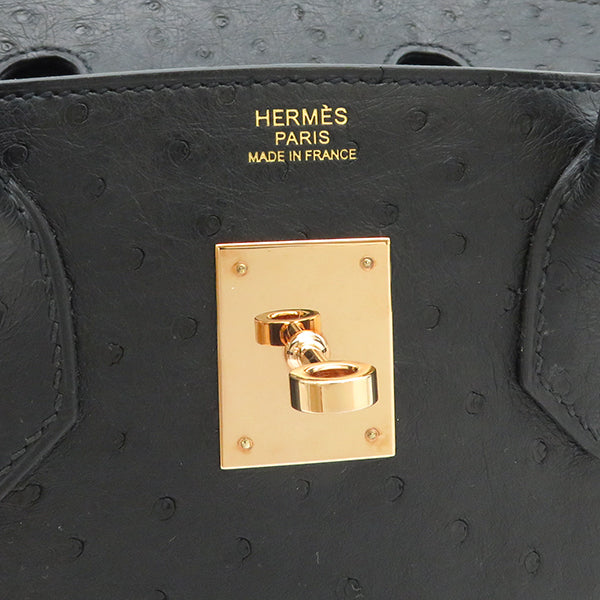 エルメス HERMES バーキン30 ブラック オーストリッチ ハンドバッグ