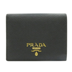 プラダ PRADA サフィアーノ 1MV204 NERO レザー 二つ折り財布 ゴールド