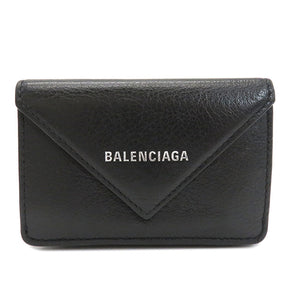 【BALENCIAGA/バレンシアガ】ペーパーミニウォレット　コンパクト財布　黒