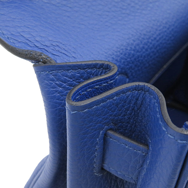 ケリー28 内縫い ブルーフランス トゴ 2WAYバッグ シルバー金具