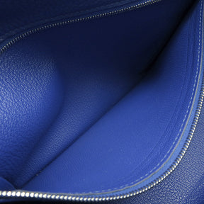 ケリー28 内縫い ブルーフランス トゴ 2WAYバッグ シルバー金具
