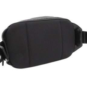 スクエア Bロゴ ボディバッグ 8021781  ブラック レザー ウエストバッグ シルバー金具 黒 ベルトバッグ