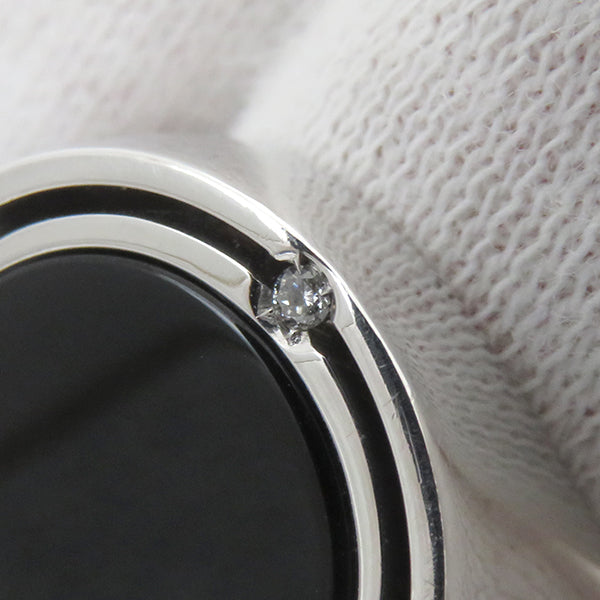 Dサイド ブラッド・ピットコラボ ホワイトゴールド K18WG ダイヤモンド オニキス リング 指輪 750 5Pダイヤ