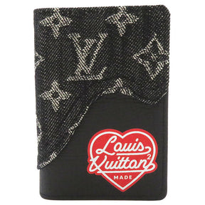 ファッション小物ルイヴィトン LOUIS VUITTON オーガナイザー・ドゥ ポッシュ M81015 モノグラムデニム NIGO コラボ カードケース レザー ブラック