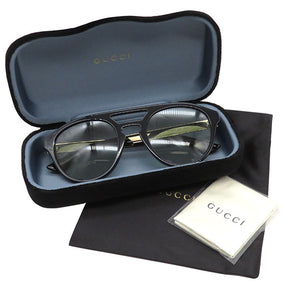 グッチ GUCCI GG0689S 004 ブラック プラスチック メタル サングラス ゴールド金具 グレーレンズ