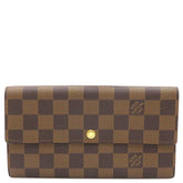 ルイヴィトン LOUIS VUITTON N61734 ダミエキャンバス 長財布 ゴールド金具 二つ折り 茶