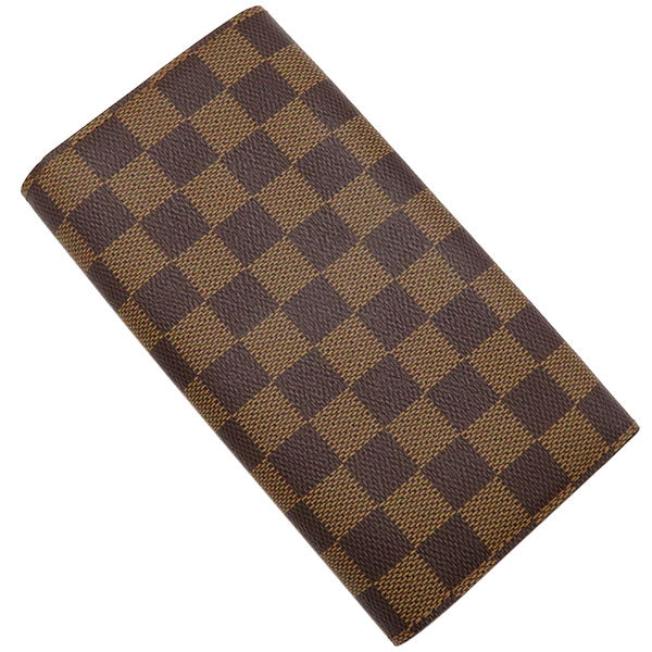 ルイヴィトン LOUIS VUITTON N61734 ダミエキャンバス 長財布 ゴールド金具 二つ折り 茶