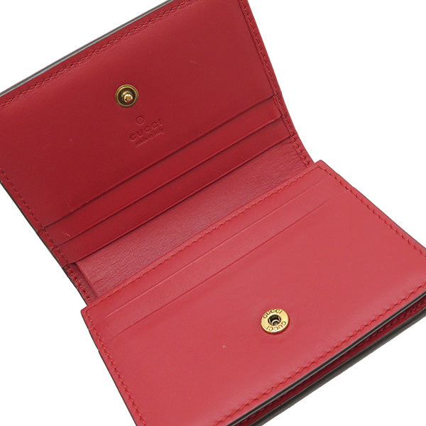 チェリー ミニ ウォレット 476050 ベージュ×レッド GGスプリームキャンバス レザー 二つ折り財布 ヴィンテージ金具 カードケース 赤 さくらんぼ