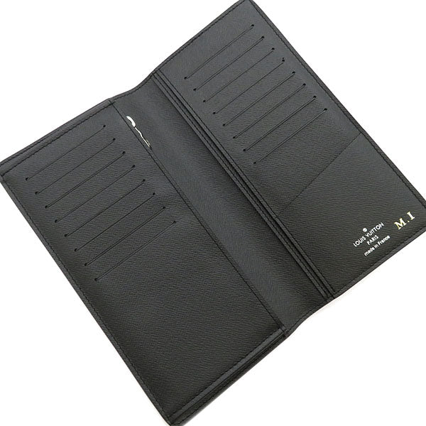 ブラック ポルトフォイユ ブラザ M30501 タイガ 長財布 シルバー金具 黒 二つ折り イニシャル刻印