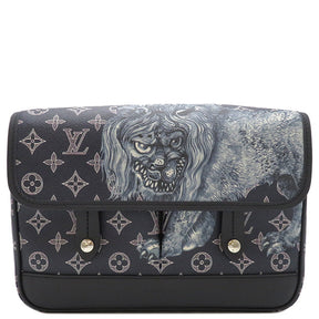 ルイヴィトン LOUIS VUITTON ネイビー メッセンジャー PM M54248 モノグラムサバンナキャンバス ショルダーバッグ シルバー金具  紺 チャップマン ブラザーズ ライオン サバンナ