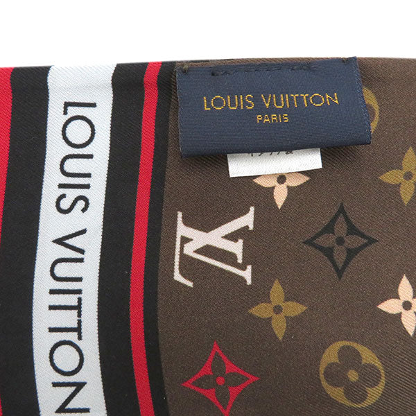 ルイヴィトン LOUIS VUITTON マロン バンドー スカイライン M77316 シルク スカーフ 茶 ハンドバッグ モノグラム