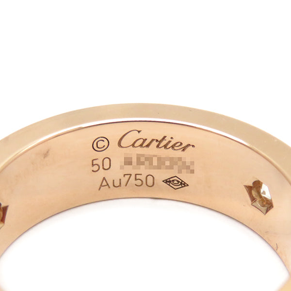 カルティエ Cartier ラブリング ハーフダイヤ B4087500 ピンクゴールド K18PG ダイヤモンド ＃50 リング 指輪 LOVE Ring 750 18K RG 18金 3石 3P