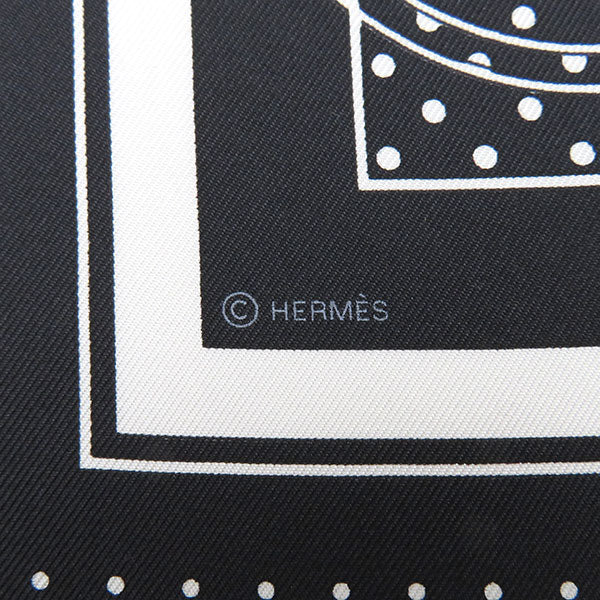 未使用 HERMES エルメス カレ55 エクスリブリス シルク スカーフ
