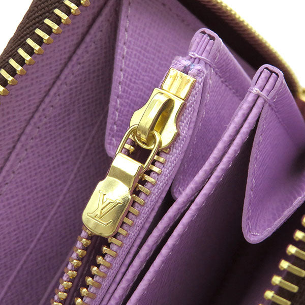 Louis Vuittonルイヴィトン　長財布　ジッパー　紫パープル