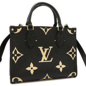 ルイヴィトン LOUIS VUITTON ブラック×ベージュ オンザゴー PM M45659 バイカラーモノグラムアンプラントレザー 2WAYバッグ ゴールド金具 新品 未使用 黒 赤 ショルダー