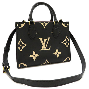 ルイヴィトン LOUIS VUITTON ブラック×ベージュ オンザゴー PM M45659 バイカラーモノグラムアンプラントレザー 2WAYバッグ  ゴールド金具 新品 未使用 黒 赤 ショルダー