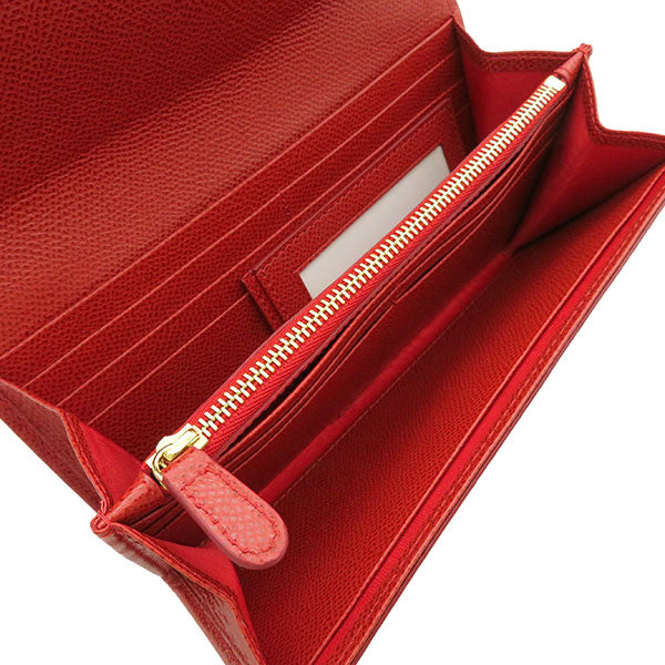 ヴァラ リボン 22D154 レッド レザー 長財布 新品 未使用 赤 二つ折り パスケース付き