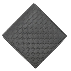 マイクロGG ウォレット 150413 ブラック マイクログッチシマレザー 二つ折り財布 シルバー金具 黒