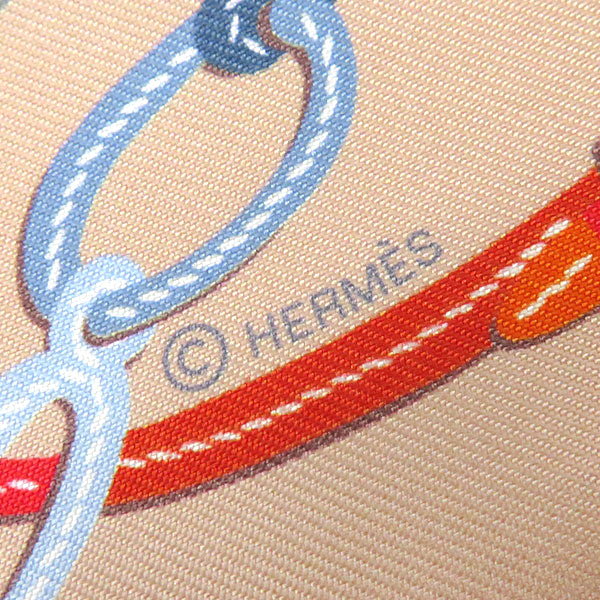 エルメス HERMES ツイリー ローズプードル×ブルーデュー シルク スカーフ 【BRIDES DE GALA APPLIQUE/ブリッドドゥガラ  アップリケピケ】