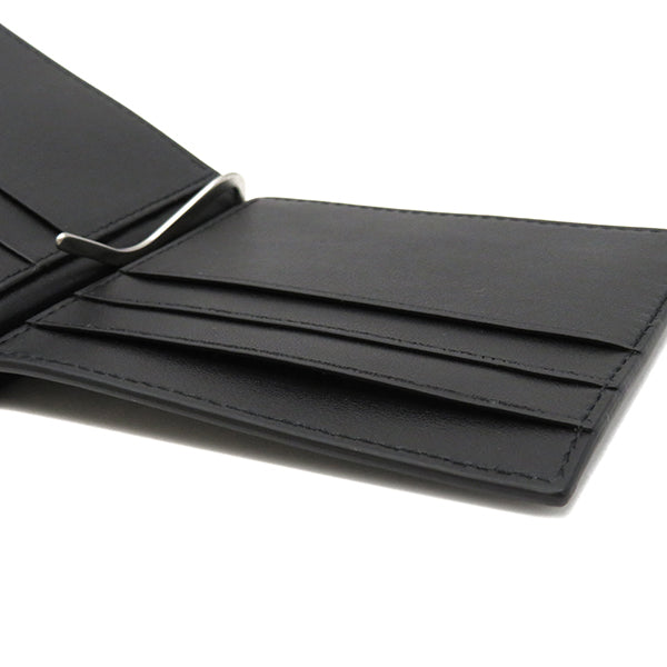 マネークリップ ウォレット 592626 ブラック カーフ 二つ折り財布 黒