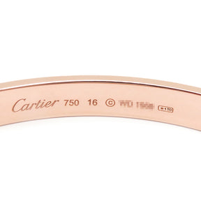 カルティエ Cartier LOVE ラブブレス バングル ピンクゴールド K18PG #16 ブレスレット 750 18K 18金 RG ローズゴールド