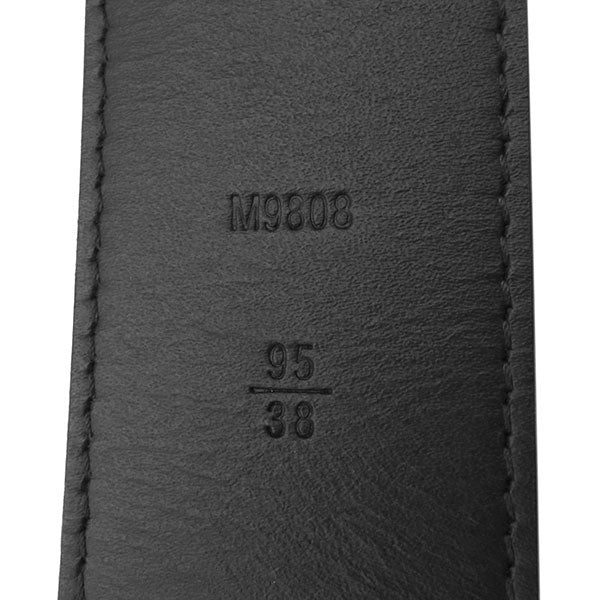 ブラック サンチュール LVイニシャル 95/38 M9808 ダミエグラフィットキャンバス ベルト マットブラック金具 黒 グレー