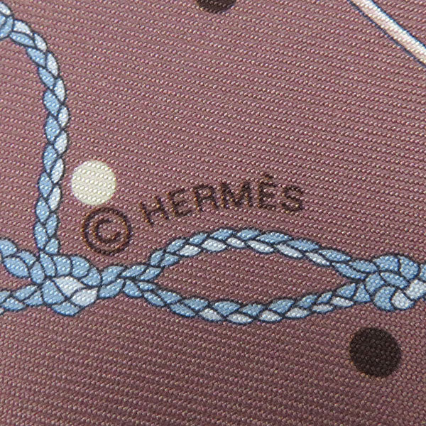 エルメス HERMES ツイリー マロングラッセ×グリ シルク スカーフ 【 Les Cles a Pois / レ クレ ア ポア 】
