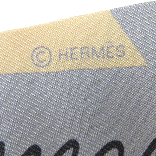 エルメス HERMES ツイリー グリ×シエル×コバルト シルク スカーフ