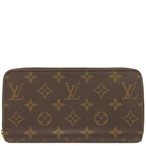 ルイヴィトン LOUIS VUITTON M41896 モノグラムキャンバス 長財布 ゴールド金具 茶 赤 ラウンドファスナー